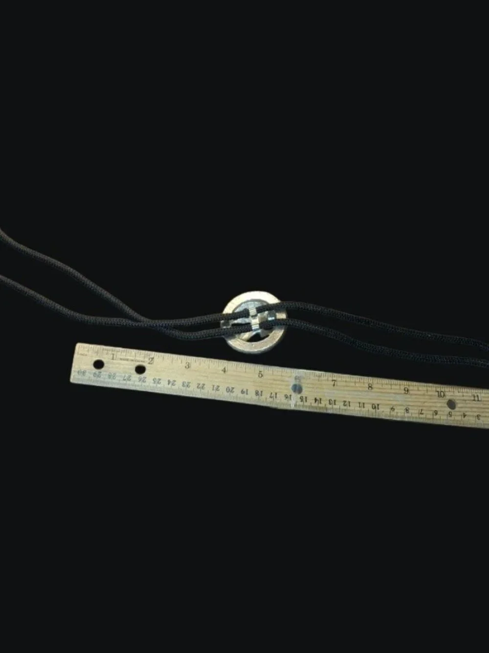 Loyal Order Of The Moose Bolo Tie - Black Rope Fabric Tip One Missing PAP